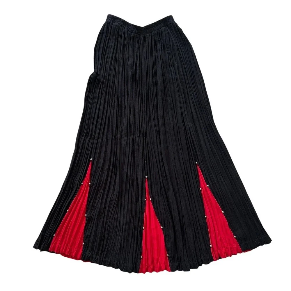 Lucille Skirt Suit Womens Size 6 Black Red 2pc Western Rockabilly Fringe - Picture 8 of 12
